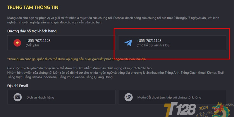 Hình thức liên hệ nhà cái TT128 - Nhân Viên Chăm Sóc 24/7 3 Telegram