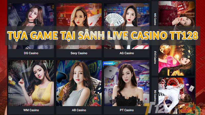 Tựa game tại sảnh Live Casino tt128